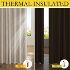 Nicetown Full Blackout Oatmeal Linen Curtains 102' Length With Thermal Insulated Liners For Living Room, 2 Panels, 52 Inches W, Farmhouse Style Keep Warm Large Window Draperies For Hall