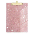 Uniqooo Sparkle Rose Gold Glitter Clipboard With Shinny Gold Finish Clip, Perfect For Modern Arts Lover, Fashion Style Expert, C