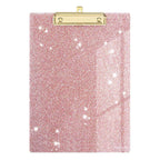 Uniqooo Sparkle Rose Gold Glitter Clipboard With Shinny Gold Finish Clip, Perfect For Modern Arts Lover, Fashion Style Expert, C