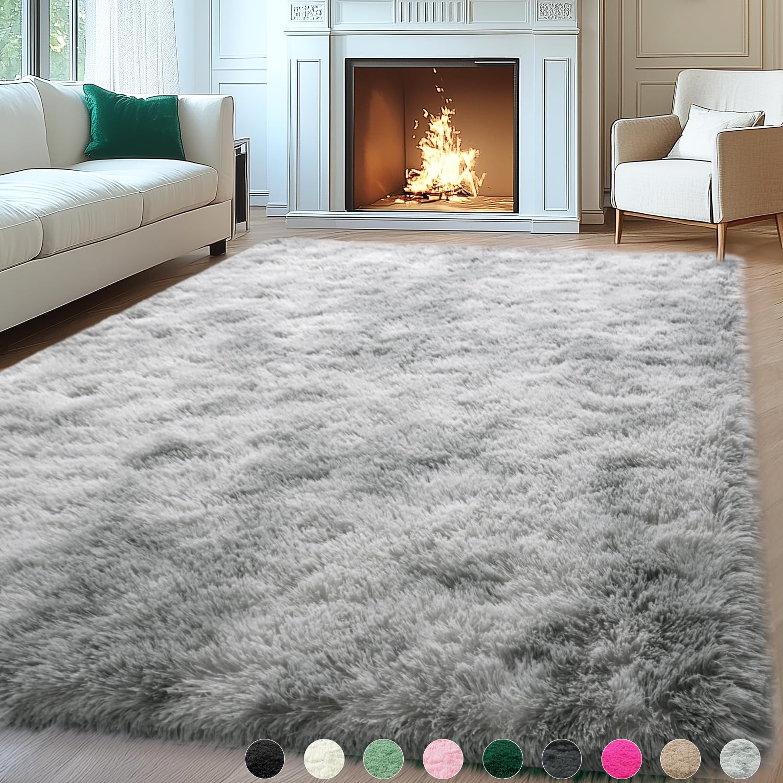 Mugorn 8x10 Area Rugs for Living Room, Large Fluffy Rugs for Bedroom, Soft Carpet Shag Kids Room Rug, Non-Slip Fuzzy Rugs Indoor
