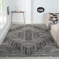 Indigo Ink - Washable Area Rug, Stain Resistant, Geometric Boho Decor, Ideal for Living Room, Bedroom, Office (6 x 9, Panther 