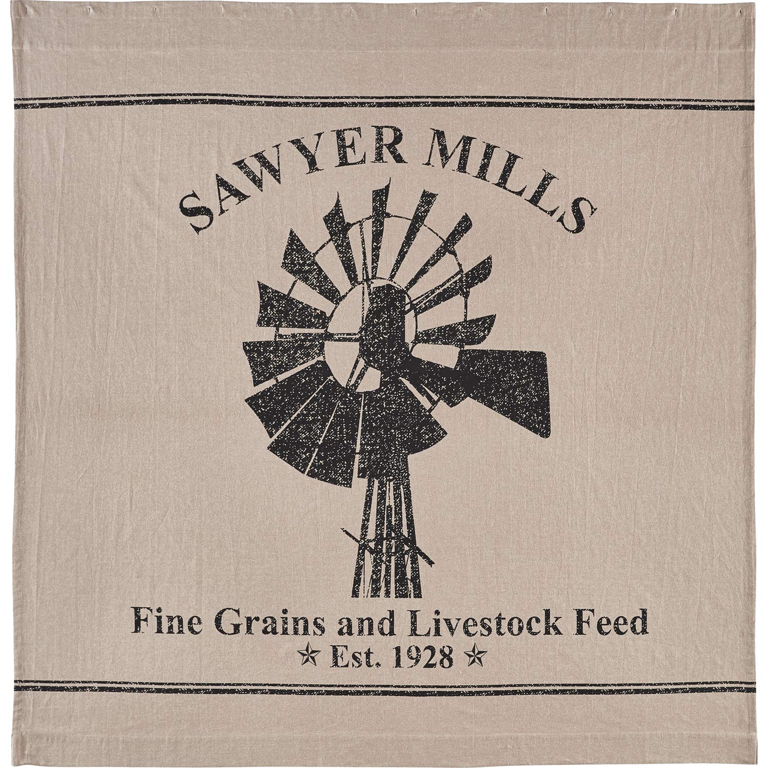 Vhc Brands Sawyer Mill Charcoal Windmill Shower Curtain 72X72