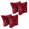 Blazing Needles Square Faux Fur Throw Pillows, 17", Naples Cranbe 4 Count