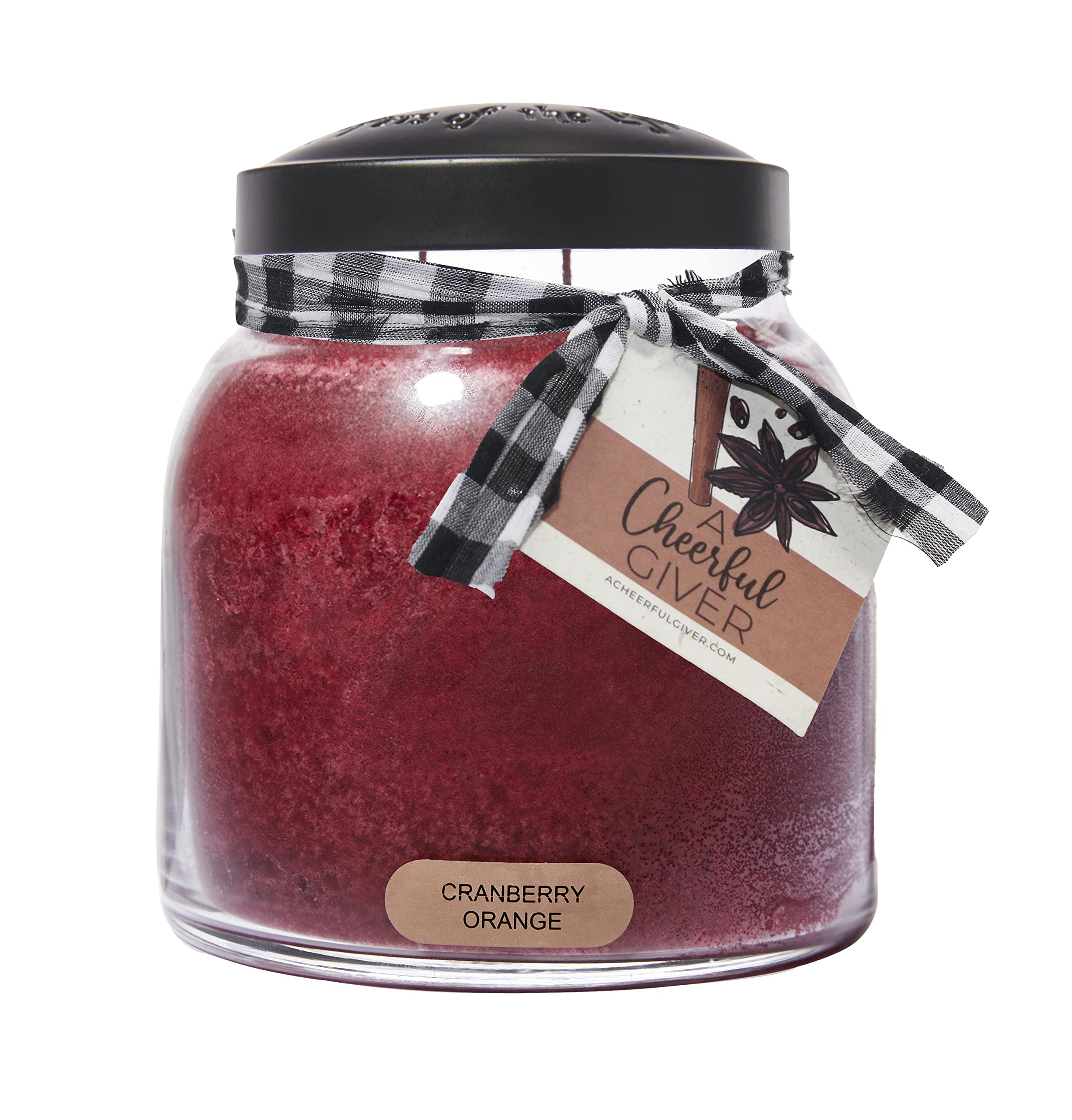 A Cheerful Giver - Cranberry Orange - 34oz Papa Scented Candle Jar with Lid - Keepers of the Light - 155 Hours of Burn Time, Gif