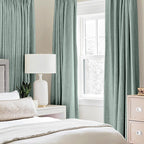 Miulee Linen Blackout Curtains And Drapes 100% Room Darken Thermal Insulated Grommet Window Panels With Coating 2 Pcs W 42 X L 84 Inches Seafoam Green