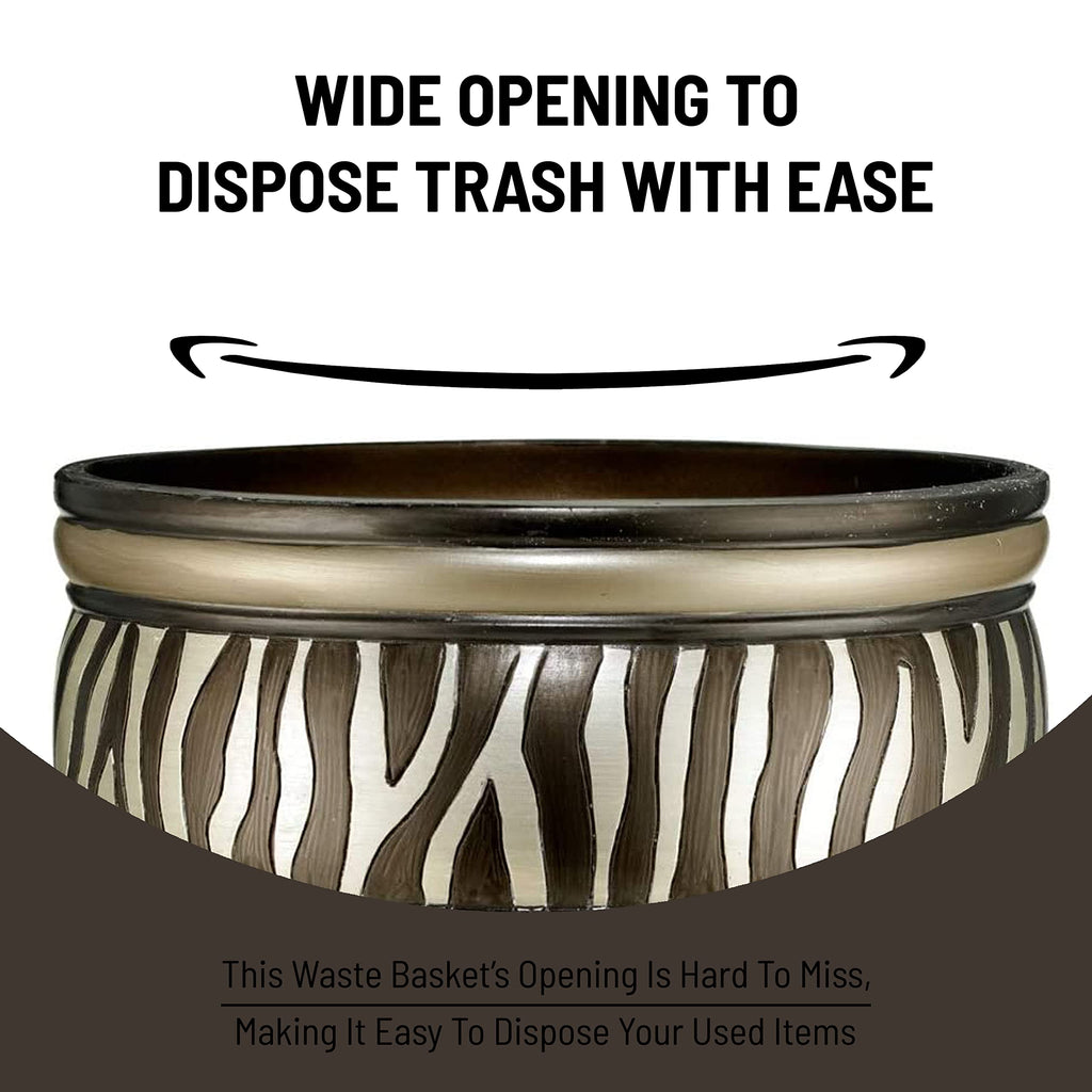 Popular Bath Safari Stripes, Waste Basket, Chocolate