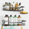 OMAIRA 3-Pack Shower Caddy with Soap Holder, Adhesive Rustproof No-drill Strudy Loading Inside Shower Organizer Shelves Rack Sto
