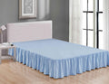 Sheets & Beyond Wrap Around Solid Microfiber Luxury Hotel Quality Fabric Bedroom Gathered Ruffled Bedding Bed Skirt 14 Inch Drop