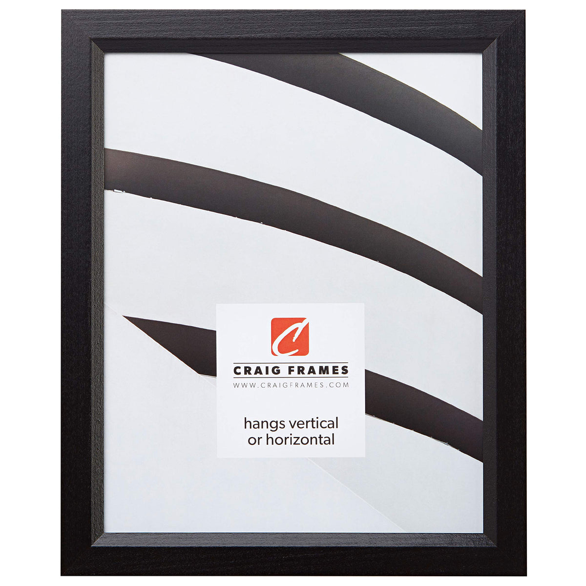 Craig Frames 7171610BK Wood Grain Finish 8 by 18-Inch Picture/Poster Frame, 0.825-Inch Wide, Solid Black