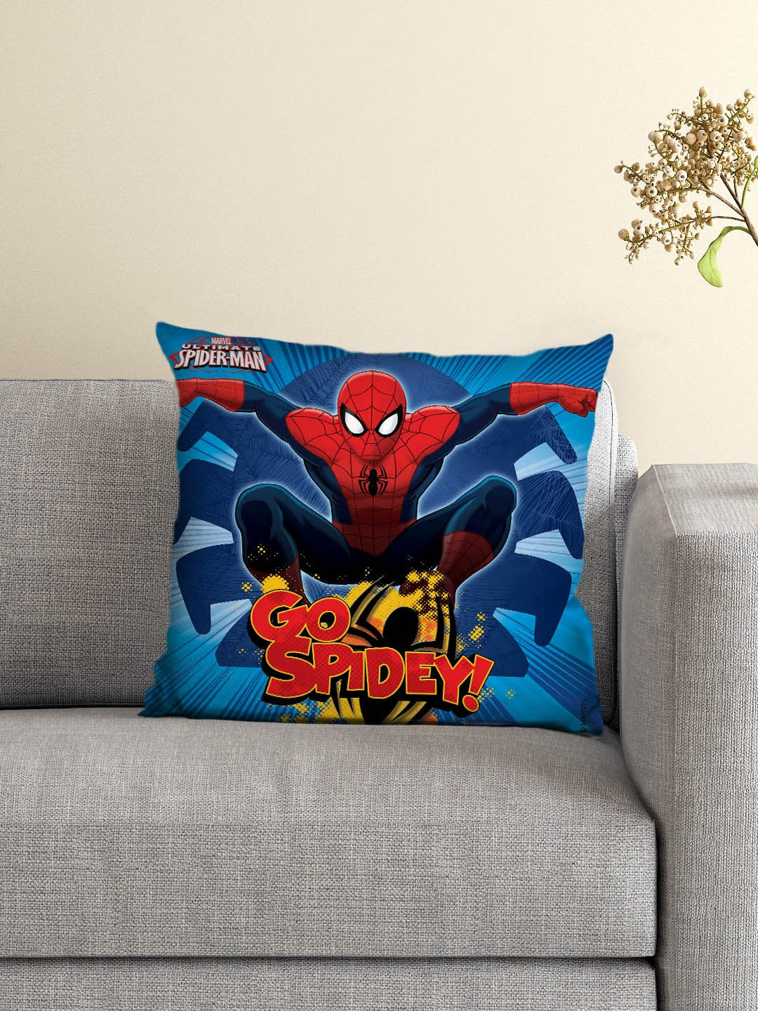 Athom Living Marvel Polyester Cushion Cover With Filled Cushion  16 X 16, Blue