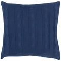 Rizzy Home | T05009 | Poly Fill Decorative Pillow | 18"x18" Blue Cable Knit