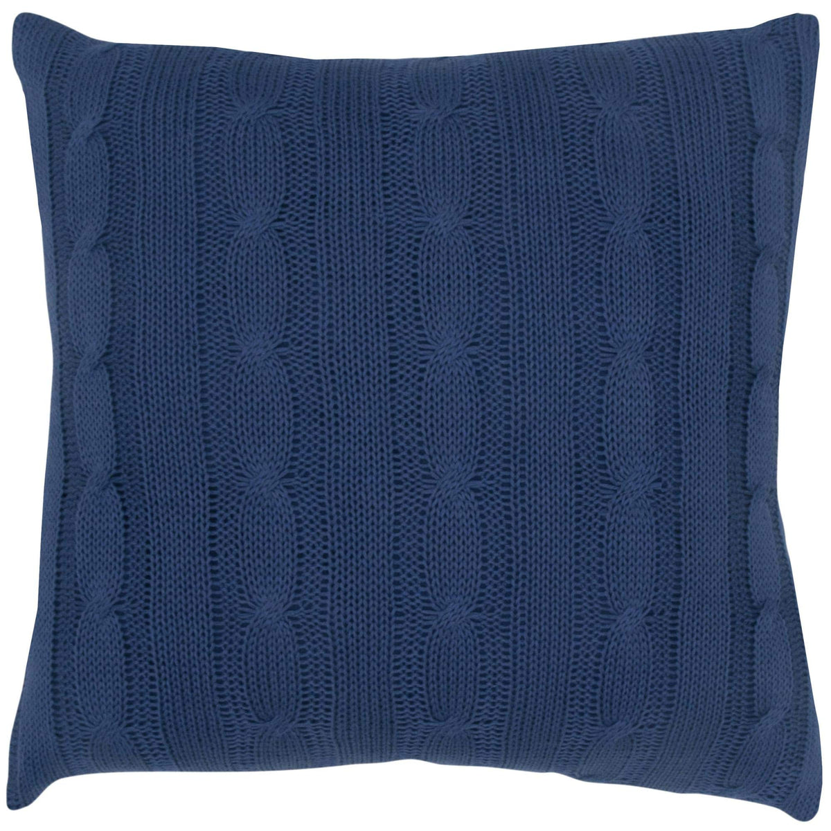 Rizzy Home | T05009 | Poly Fill Decorative Pillow | 18"x18" Blue Cable Knit