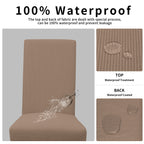 Easy-Going 100% Waterproof Dining Room Chair Cover Set Of 2, Stretch Jacquard Parson Chair Slipcover Removable Washable Chair Protector For Home, Restaurant, Banquet (Large, Camel)
