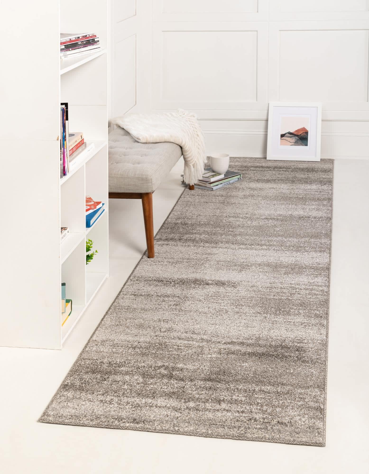 Unique Loom Del Mar Collection Area Rug - Lucille (2' 7'' X 10' Runner, Gray/ Ivory)