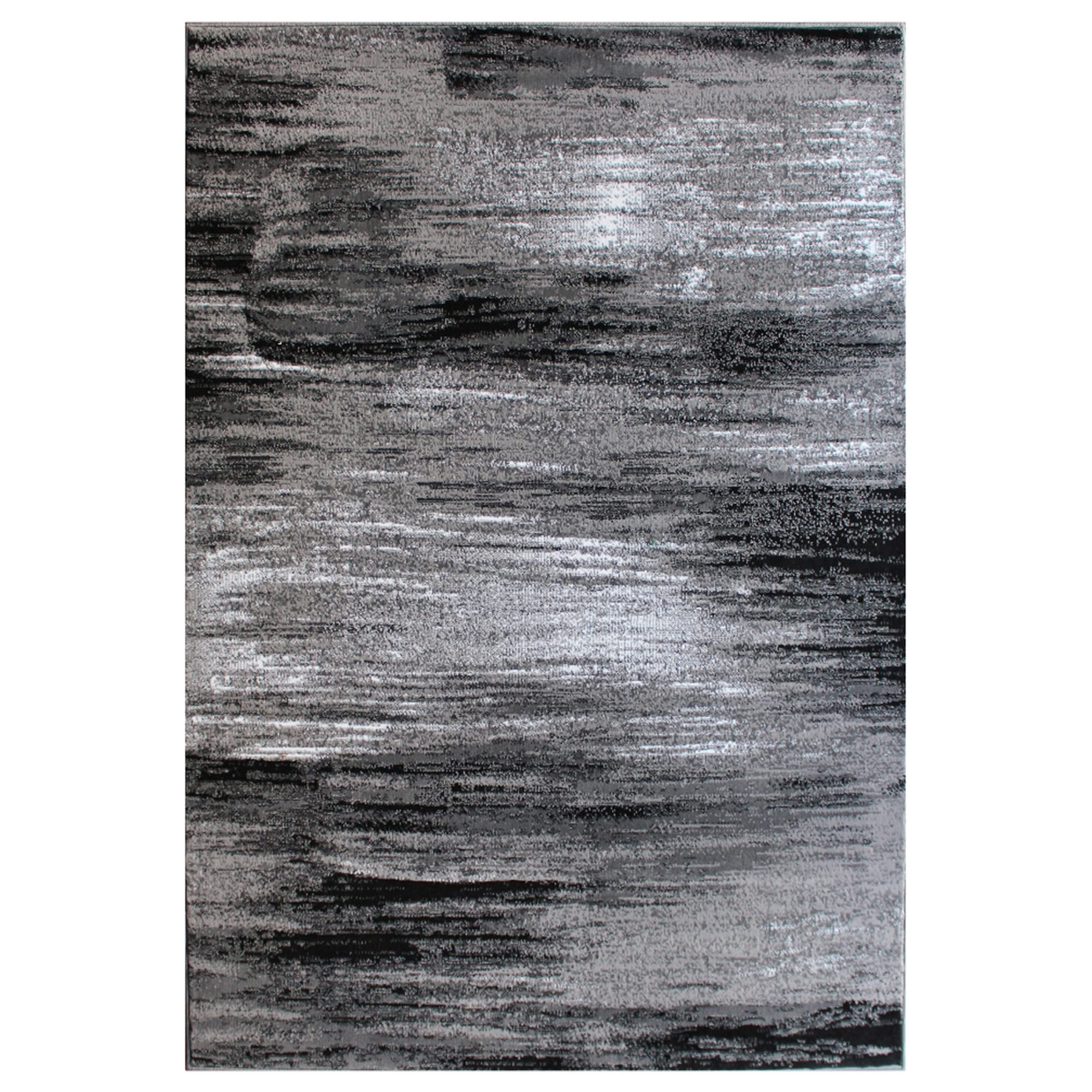 Flash Furniture Rylan Collection Abstract Area Rug - Scraped Design Gray Olefin Rug - 5' X 7' Area Rug - Jute Backing - Living Room, Bedroom, & Family Room