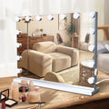 SLIMOON Hollywood Vanity Mirror with Lights, 15 Dimmable LED Bulbs 3 Color Lighted Makeup Mirror with Detachable 10X Magnificati