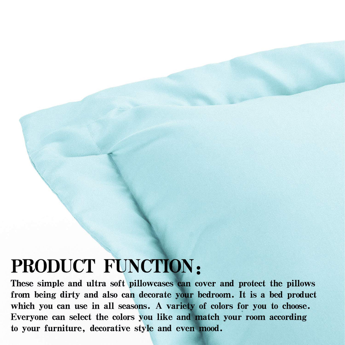 Ntbay 100% Brushed Microfiber 26X26 Euro Pillow Shams Set Of 2, Super Soft And Cozy European Throw Pillow Covers, Wrinkle, Fade, Stain Resistant Square Pillow Cases, Light Blue