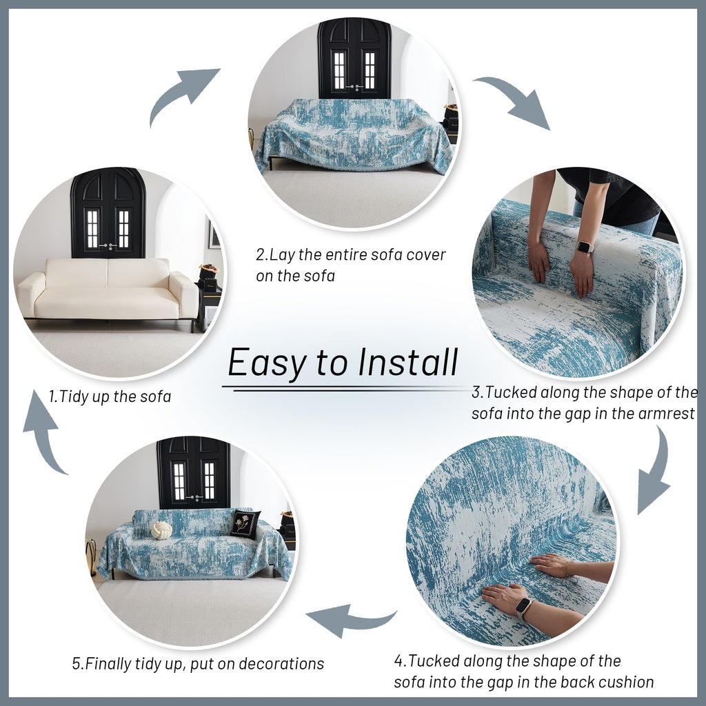 Mysky Home Sectional Couch Cover Khaki Geometric Abstract Sofa Covers For Sectional Sofa L Shape Chenille Couch Protector For Do
