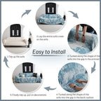 Mysky Home Sectional Couch Cover Khaki Geometric Abstract Sofa Covers For Sectional Sofa L Shape Chenille Couch Protector For Do