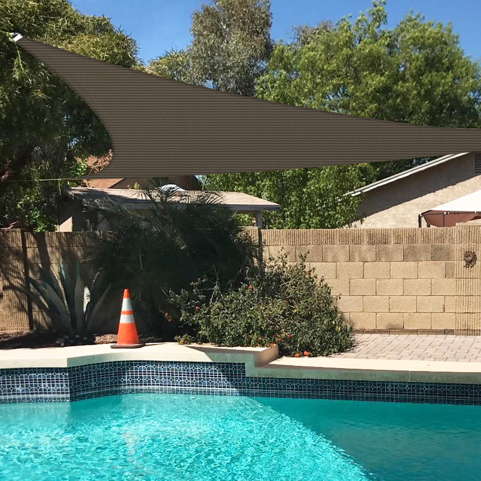 Tang 11'X14'X18' Sun Shade Sail Right Triangle Permeable Canopy Uv Block Shade Cloth Heavy Duty Fabric For Patio Outdoor Backyar
