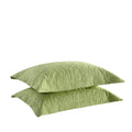Marcielo 2-Piece Embroidered Pillow Shams, King Decorative Microfiber Pillow Covers Set, King Size (Green)