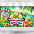 BlissYard Puerto Rico Banner 71 x 43 Inches Tropical Frog Drum Flag Backdrop Puerto Rican Culture Caribbean Festival Party Decor