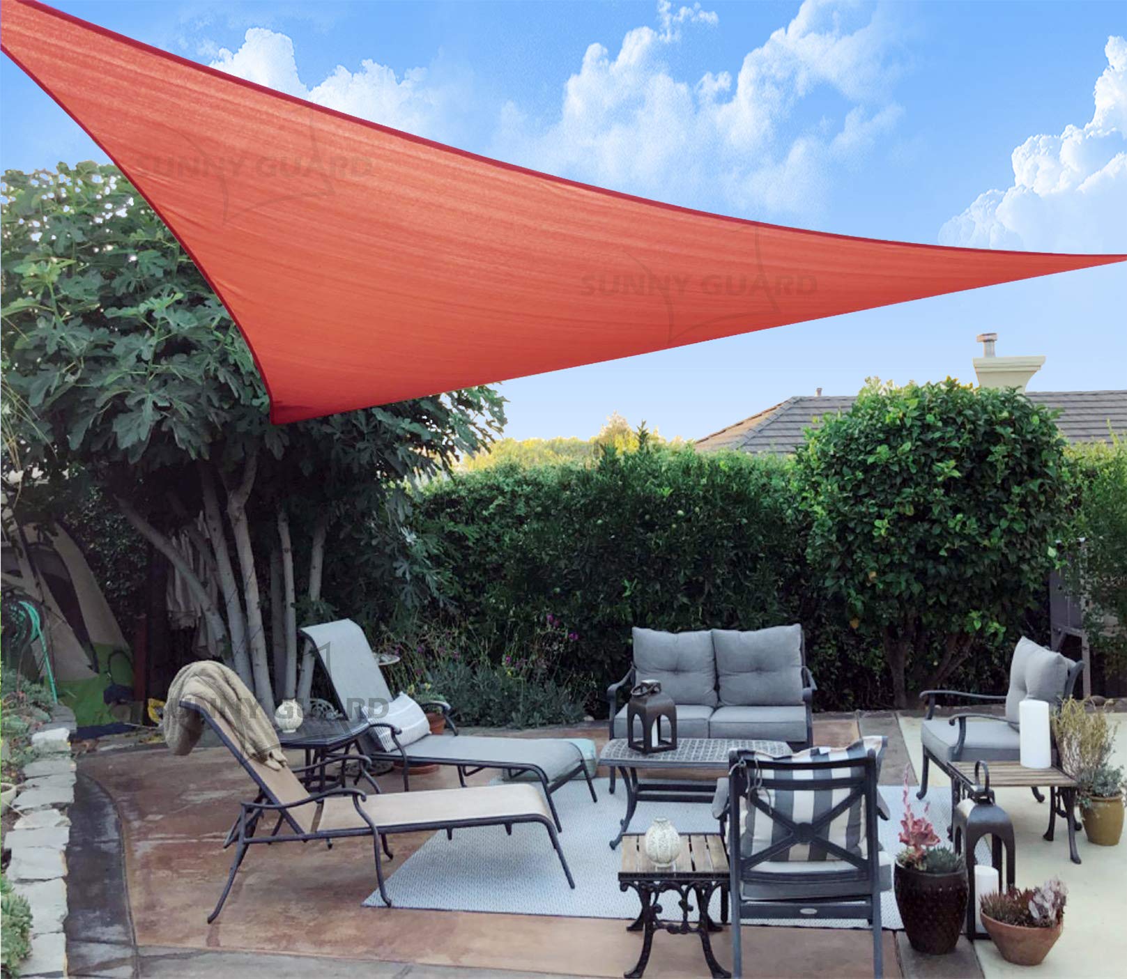 Sunny Guard Sun Shade Sail 10'X10'X10' Triangle Terra Uv Block Sunshade For Backyard Yard Deck Patio Garden Outdoor Activities A