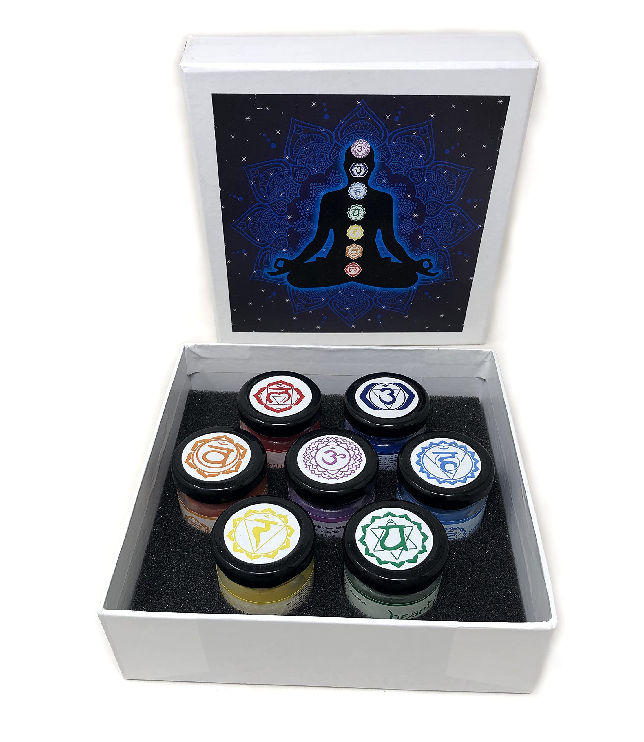 Vrinda 7 Chakra Scented jar Candle, 7 (Multi-Colored)