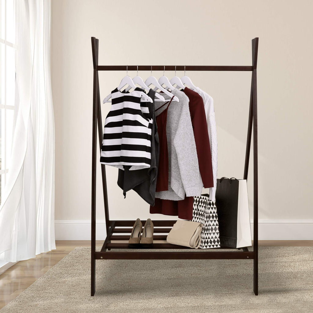 Casual Home Teepee Coat Rack With Shelf - Truffle Brown