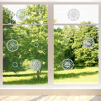 6 Big Mandala Window Decals For Bird Strikes - Anti-Collision Window Clings To Save Birds From Window Collisions,Non Adhesive Pr