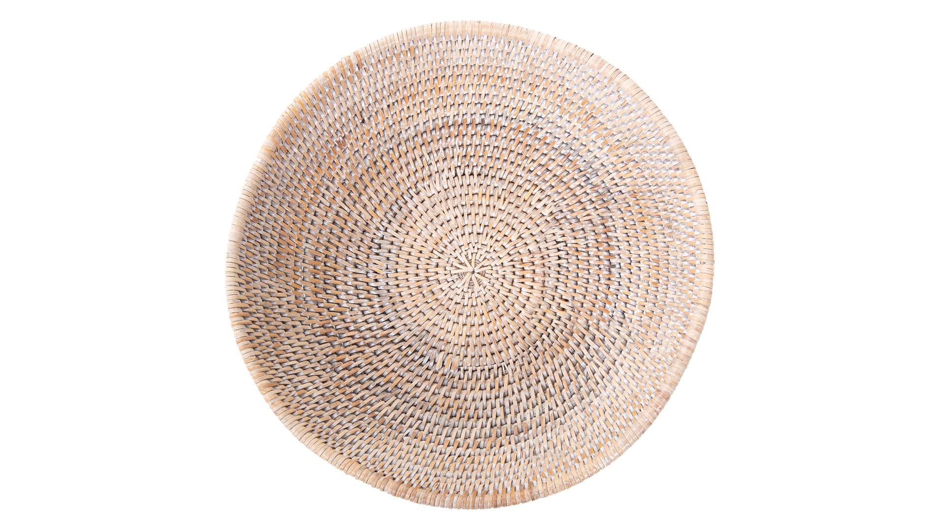Kouboo La Joll Rattan Fruit Bowl, Large, White-Wash