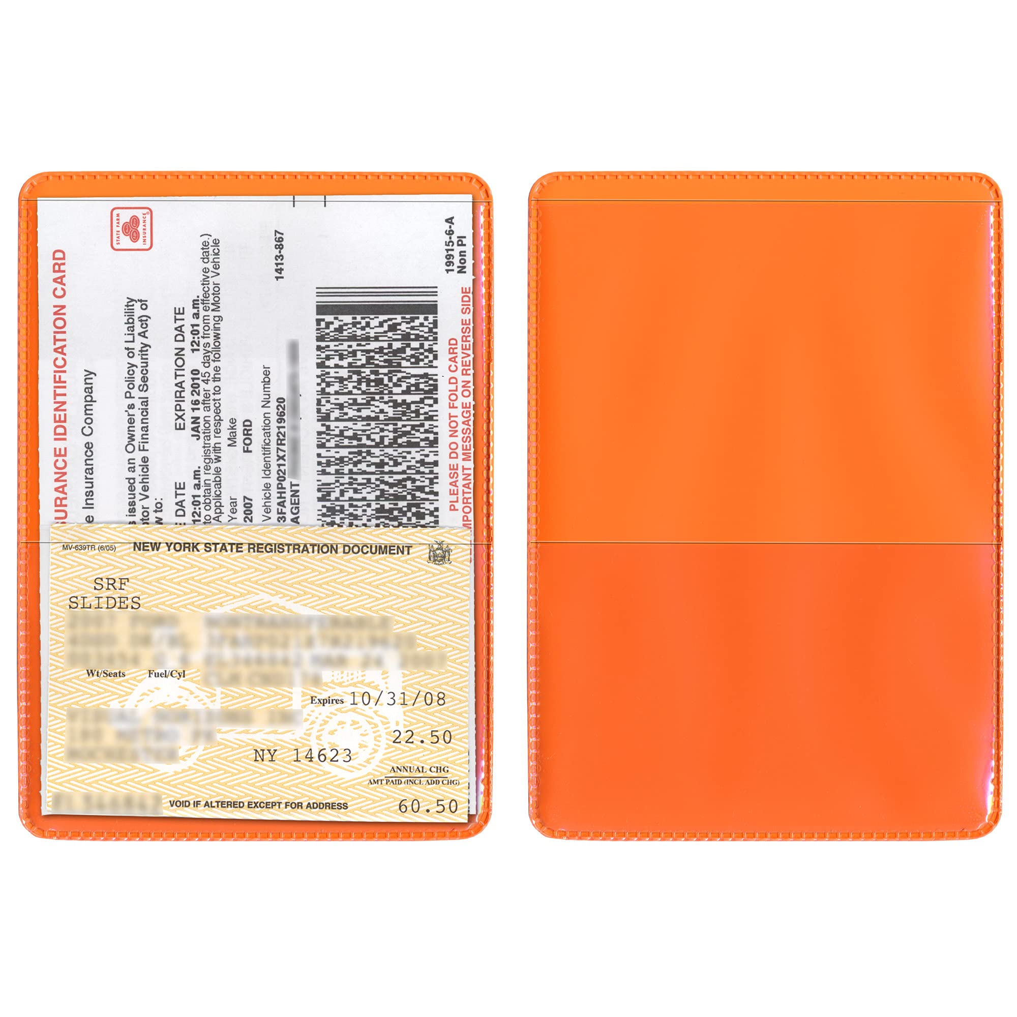 Storesmart - Orange-Back Auto Insurance & Id Card Holders - 50 Pack - Rfs20-O50