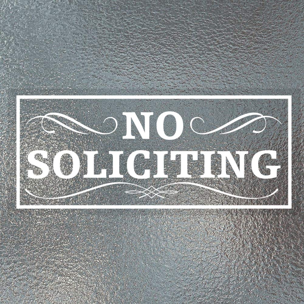 Waahome Pack Of 2 No Soliciting Sticker Decal For Window 3'X7' No Soliciting Sign For House Home Door Business