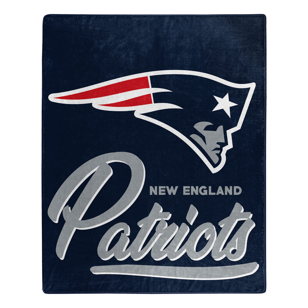 Northwest NFL New England Patriots Raschel Throw Blanket 50" x 60" Signature Polyester