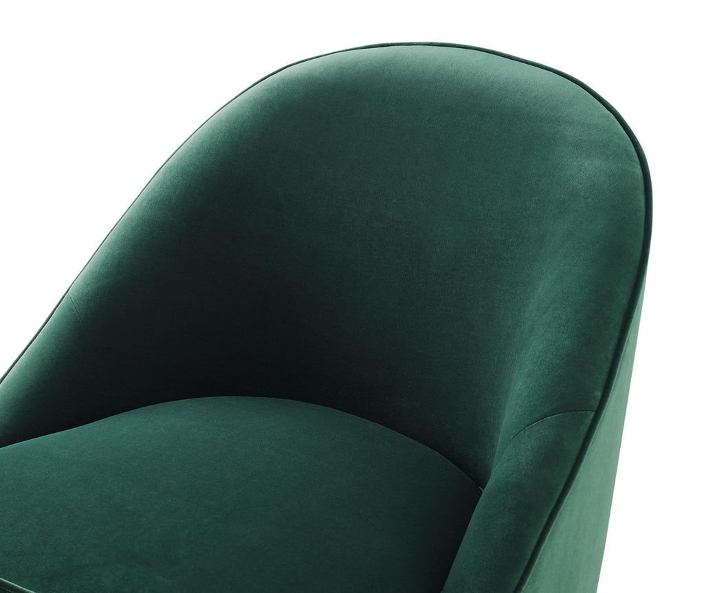 Steve Silver Avalon Emerald Green Velvet Tubular Hardwood Legs, Brass Tips, Mid-Century Modern Design Accent Lounge Chair, Mid-Century Modern, Hardwood Legs w/Brass Tips, 24.5 x 27 x 30, Green