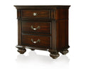 HOMES: Inside + Out ioHOMES Chaidari 3-Drawer Nightstand, Dark Walnut