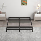 Upcanso 7 Inch Full Metal Bed Frame, Low Profile, Heavy Duty Support, Easy Assembly, Black, No Box Spring Needed