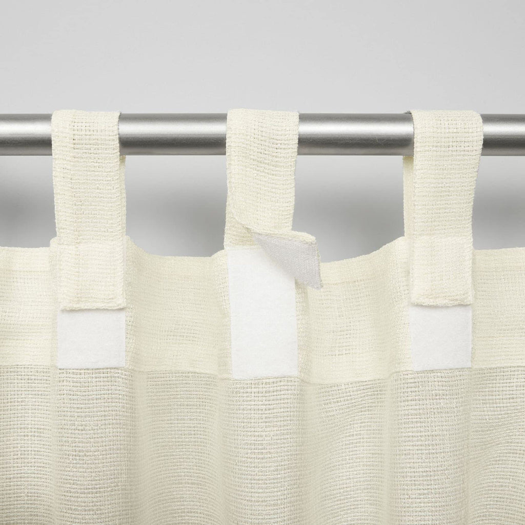 Exclusive Home Miami Semi-Sheer Indoor/Outdoor Hook-And-Loop Tab Top Curtain Panel Pair, 54''X96'', Ivory