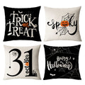 Halloween Pillow Covers 20X20 Set Of 4 Trick Or Treat Decorative Throw Pillows Cover Black Spider Webs Pillow Cases Home Outdoor