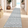KUTA Boho Hallways Runner Rugs 2x12, Moroccan Washable Runner Rug Non-Slip Vintage Grey Kitchen Rug 12ft Ultra Soft Distressed G