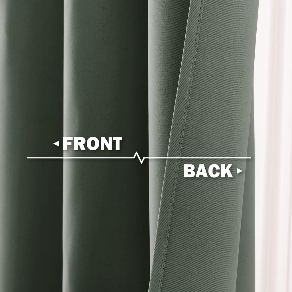Nicetown Blackout Valance Curtains Room Darkening, Short Kitchen Curtain Valances, Grommet Top Window Curtains Topper Tiers For Bedroom/Living Room/Basement(2 Panels, 42X18 Inches, Dark Mallard)