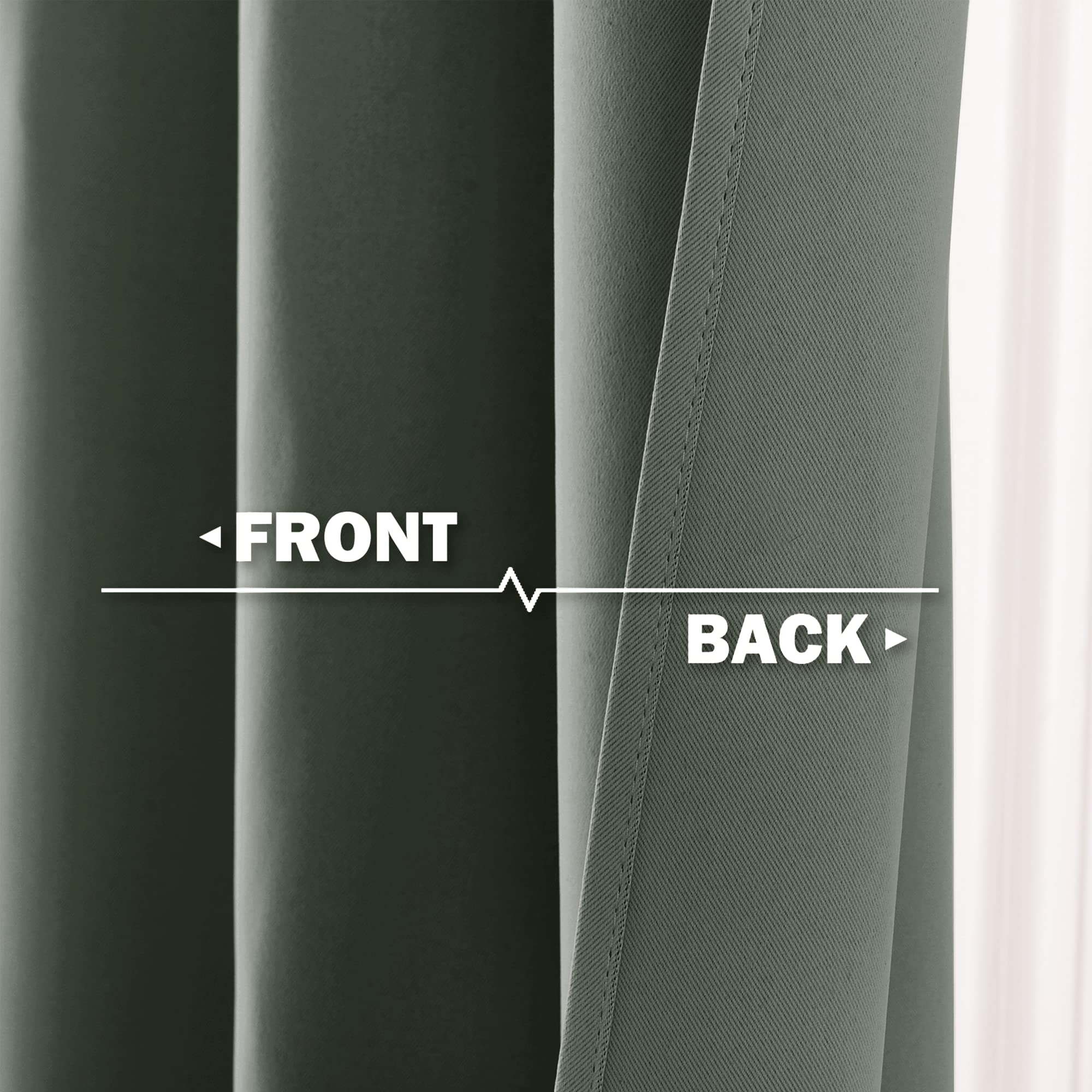 Nicetown Blackout Valance Curtains Room Darkening, Short Kitchen Curtain Valances, Grommet Top Window Curtains Topper Tiers For Bedroom/Living Room/Basement(2 Panels, 42X18 Inches, Dark Mallard)