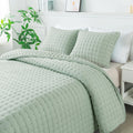 Wdcozy Sage Green California Oversized Cal King Size Quilt Bedding Sets With 2 Pillow Shams, Lightweight Soft Bedspread Coverlet