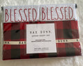 Rae Dunn Queen Sheet Set, Blessed Embroidered Pillowcases, Buffalo Design/Red,Black,White