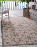 Unique Loom Outdoor Botanical Collection Area Rug - Gate (5 3 x 8 Rectangle, Brown/ Beige)