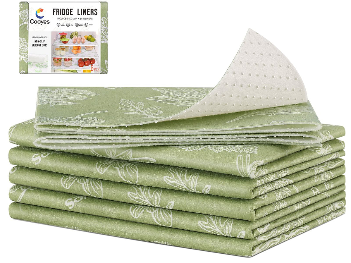 Cooyes Shelf Liner for Refrigerator & Drawer, Non-Adhesive Cabinets Liner for Kitchen Cupboard & Fridge, Breathable Cloth Materi