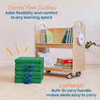 Ecr4Kids Softzone Floor Cushions, Square, Flexible Seating, Green, 6-Piece