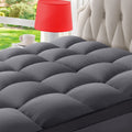 California King Mattress Topper Extra Thick Pillowtop Cooling Mattress Topper Plush Mattress Pad Cover Protector With 8-21 Inch