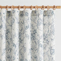 Jinchan Floral Curtains 84 Inches Long Blue Flower Linen Farmhouse Curtains For Living Room French Country Vintage Curtains Rod