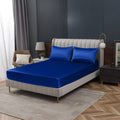 Homiest Royal Blue Satin Fitted Sheet Twin Size Fitted Bed Sheet, Deep Pocket Fitted Sheet Only, Luxury & Ultra Soft Bedding Fitted Sheet Single Bottom Bed Sheets Sold Separately